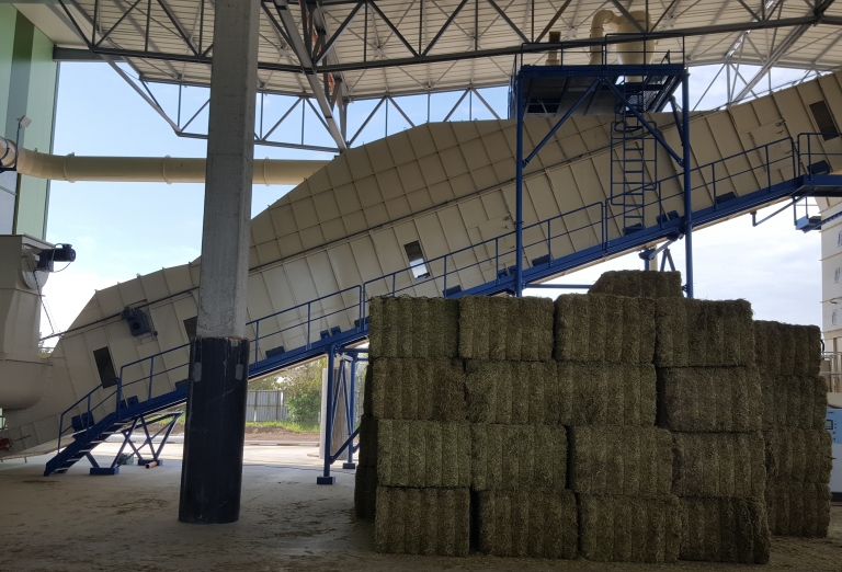 Drying of lucerne and corn silage into pellets or bales