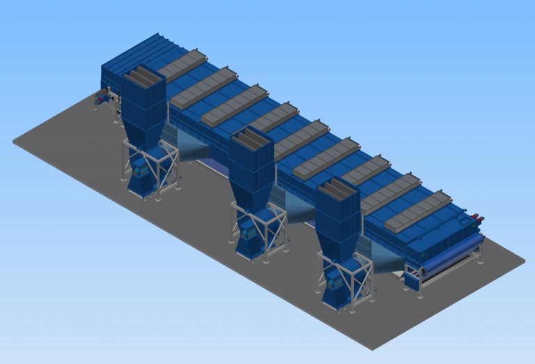 Belt dryer for sawdust and woodchips