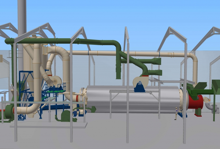 Drying of grass for cattle feed production